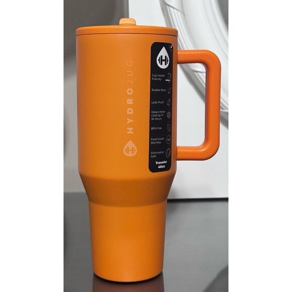 LIMITED EDITION HydroJug 40oz Traveler, TANGERINE - Picture 3 of 6